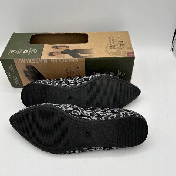 SERRA Womens Flats 10 Animal Print Black Gray Pink Pointed Toe Ballet Shoes - Picture 4 of 4